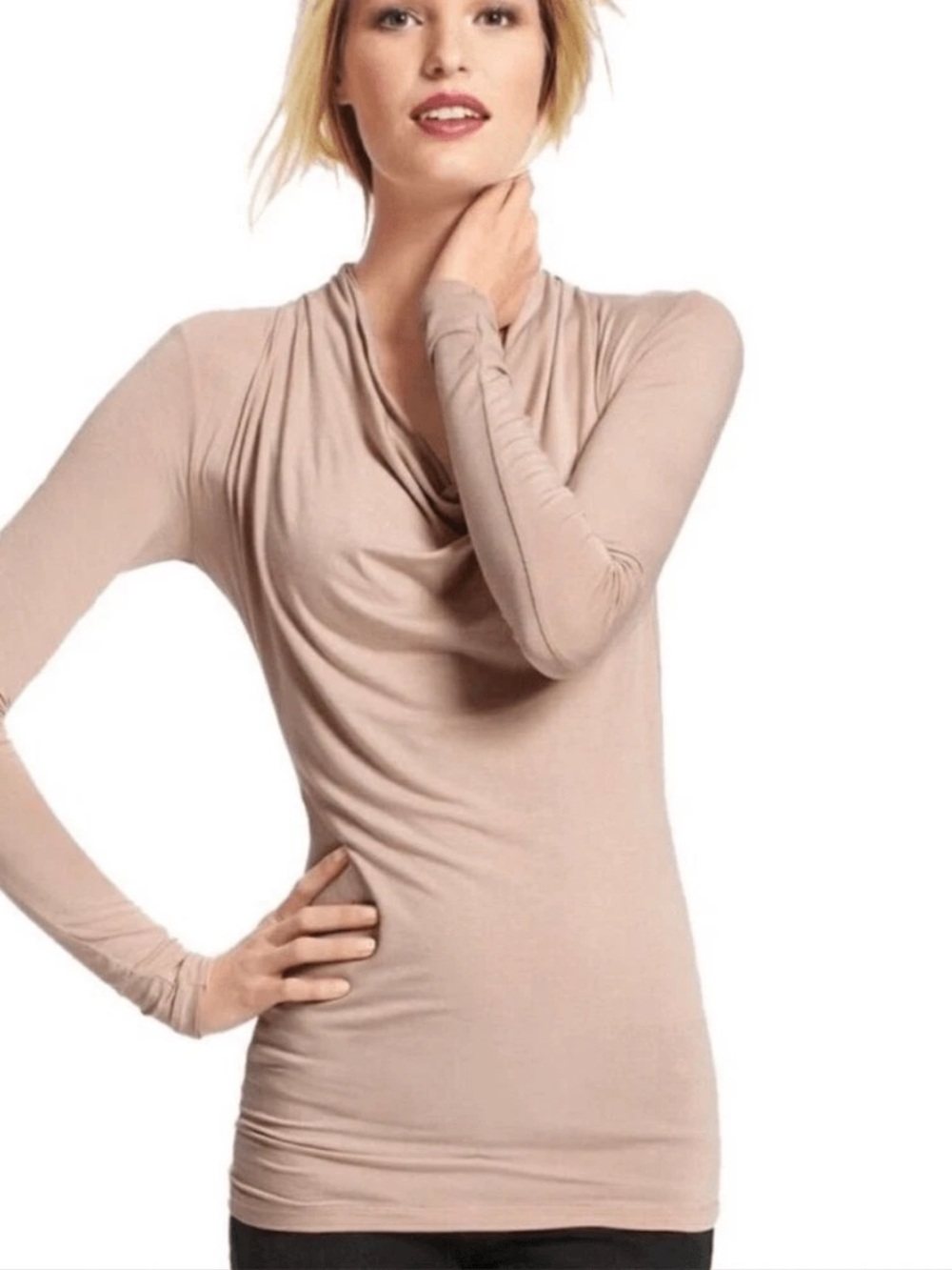 Cabi Blush Pink Cowl Neck Long Sleeve #621 Large